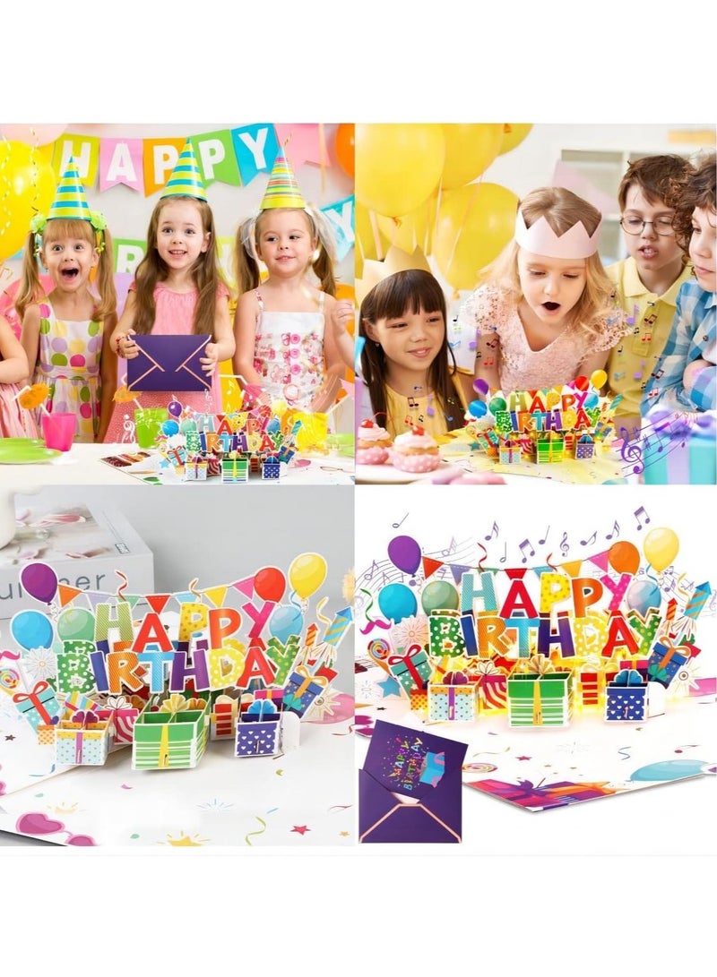 3D Musical Birthday Cards with LED Light, Fun Pop-Up Greeting Cards for Kids and Adults, Unique Birthday Gifts with Music for Celebrations and Parties - Image 3