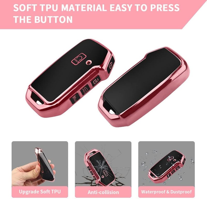QBUC for Kia Key Fob Cover with Keychain,Car Key Case Shell Protection Fit for Kia K5 Telluride Forte Sportage Soul Seltos - Image 3
