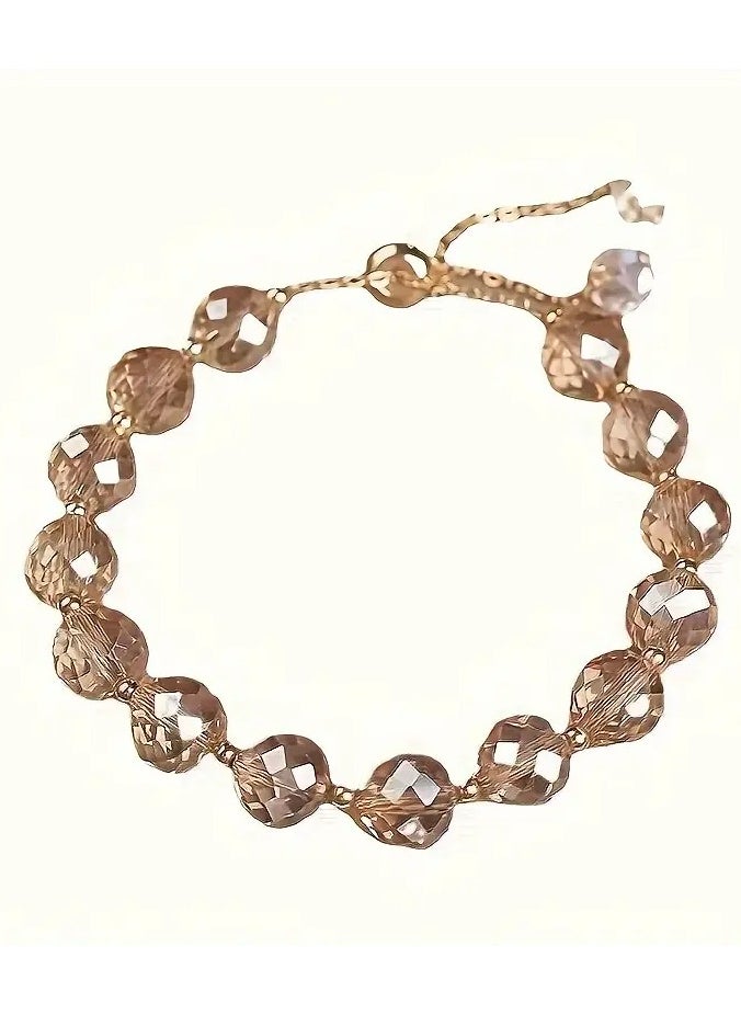Home Clearance Sale - Elegant Faux Crystal Bead Bracelet, Versatile And Easy to Wear, Suitable for Any Outfit. Suitable for Ages 15 And Up. Made with Artificial Crystal And No Metal Plating. - Image 1