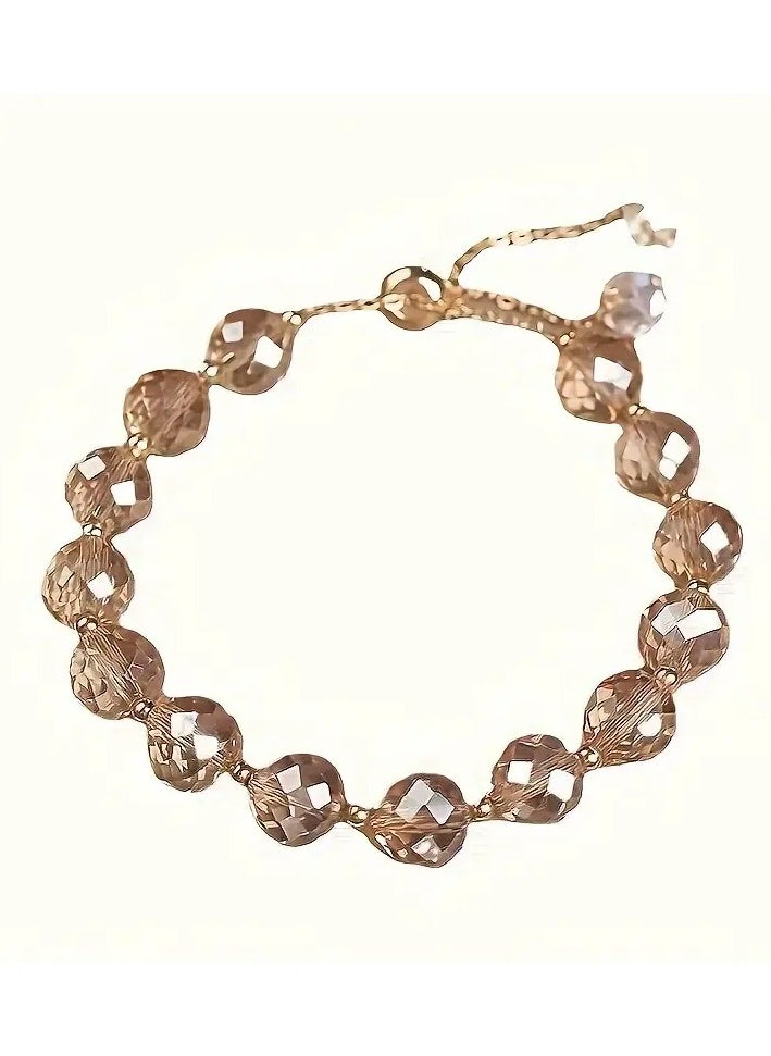Home Clearance Sale - Elegant Faux Crystal Bead Bracelet, Versatile And Easy to Wear, Suitable for Any Outfit. Suitable for Ages 15 And Up. Made with Artificial Crystal And No Metal Plating. - Image 1