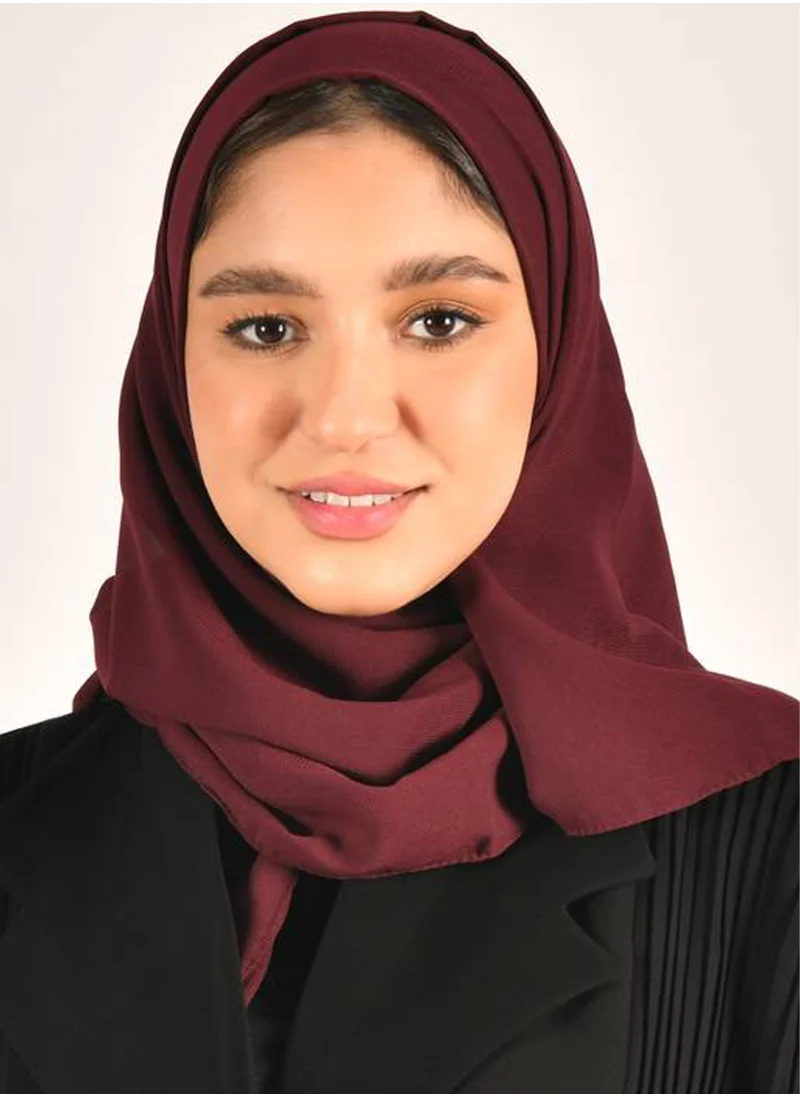 HAWRAA ABAYA Burgundy silk scarf