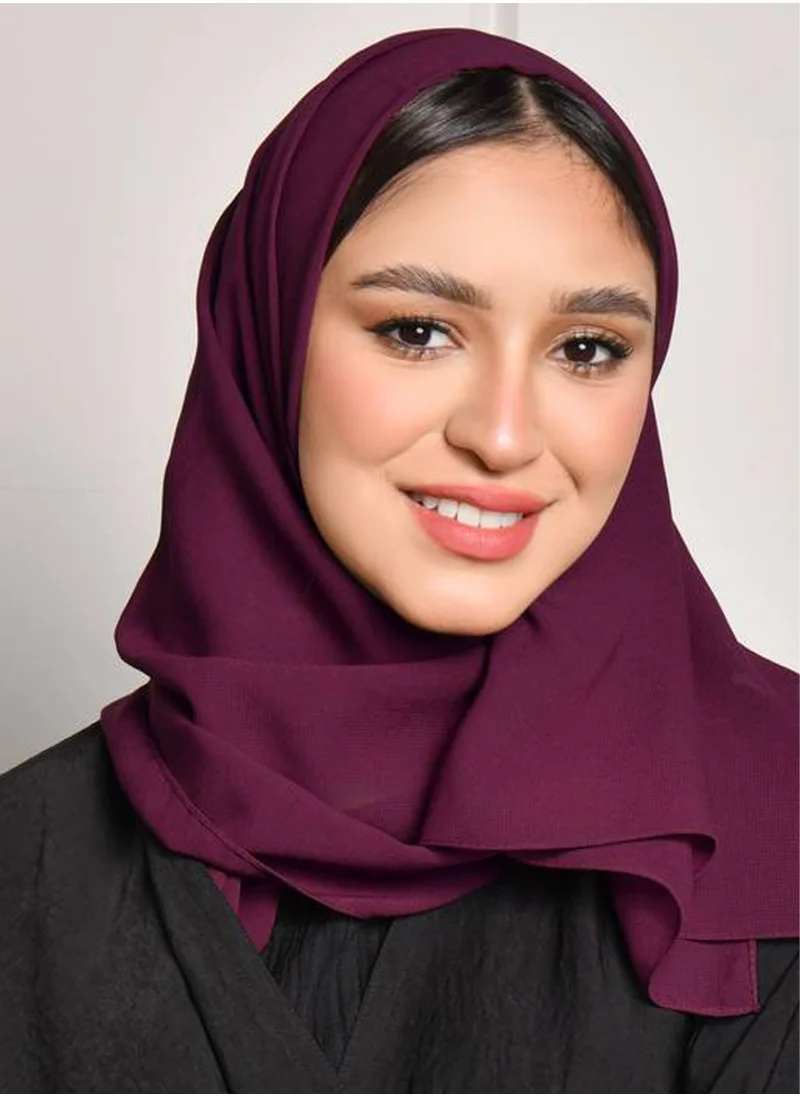 HAWRAA ABAYA Burgundy silk scarf