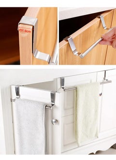 MODERN HOME Over The Door Towel Rack, Stainless Steel Kitchen Towel Holder, Cabinet Door Towel Bar, Dish Towel Rack for Cabinet, Over Cabinet Towel Hanger for Kitchen Bathroom Cupboard  - Image 4