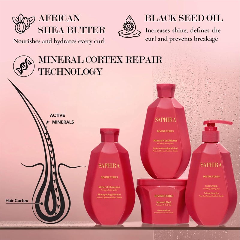 Divine Curls Conditioner for Curly Wavy and MultiTextured Hair SulfateFree ParabenFree Deeply Cleanses Restores and Hydrates Curls 250 ml