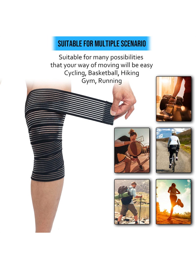 Sweet seven Adjustable Knee Support Brace | Anti-Slip Compression Wrap for Sprains, Bruises, Muscle Strain | Prevention, Rehab & Recovery |Black  - Image 5