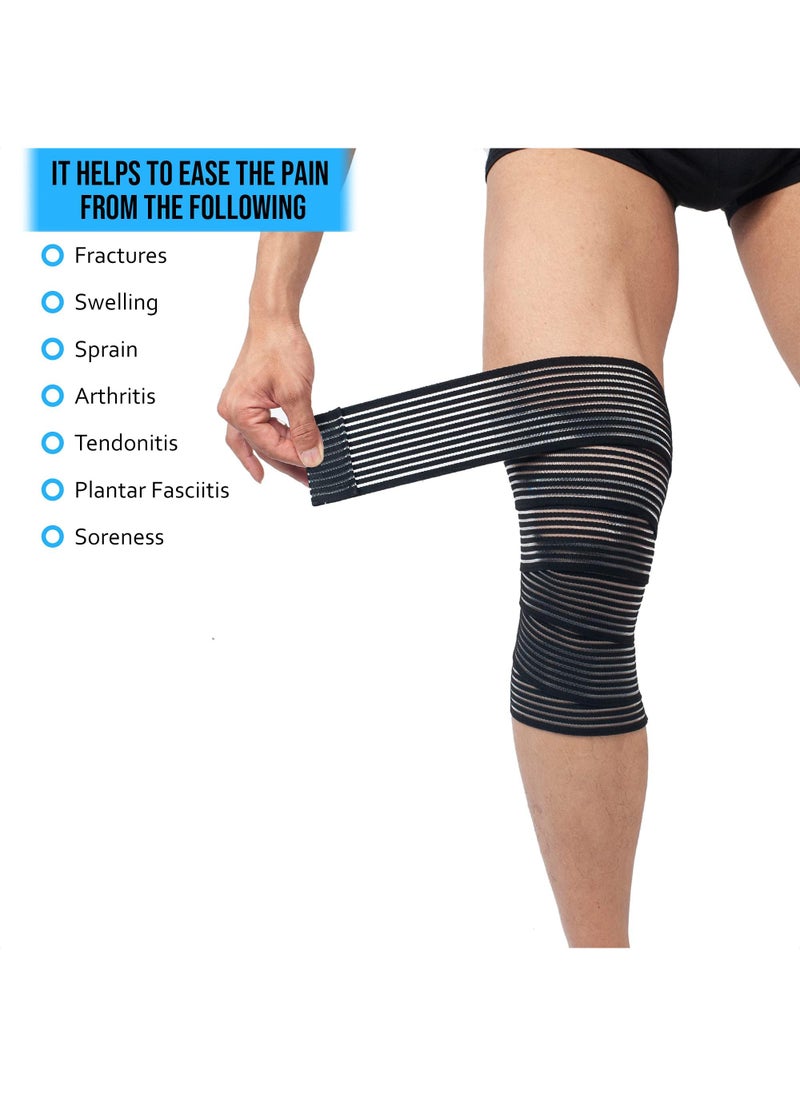 Sweet seven Adjustable Knee Support Brace | Anti-Slip Compression Wrap for Sprains, Bruises, Muscle Strain | Prevention, Rehab & Recovery |Black  - Image 4