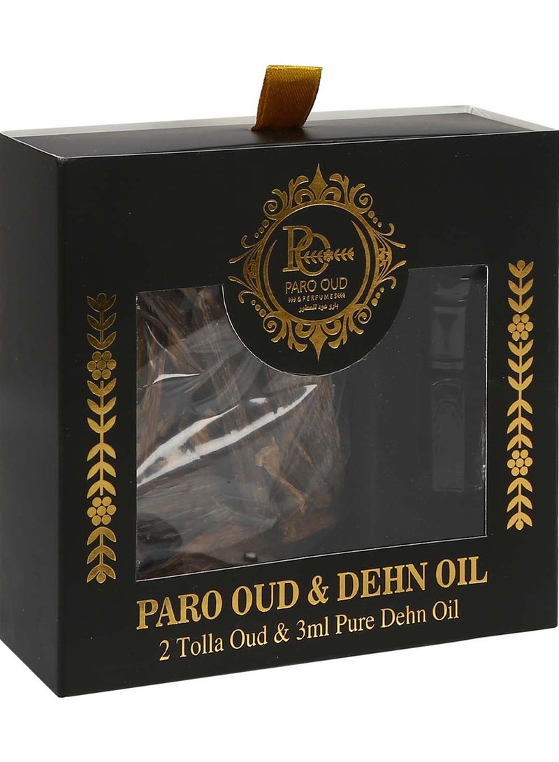 بارود عرض على البوكس الابيض المميز للعيد تولتين عود هندي موري منيبور و ربع توله دهن عود هندي - Image 1