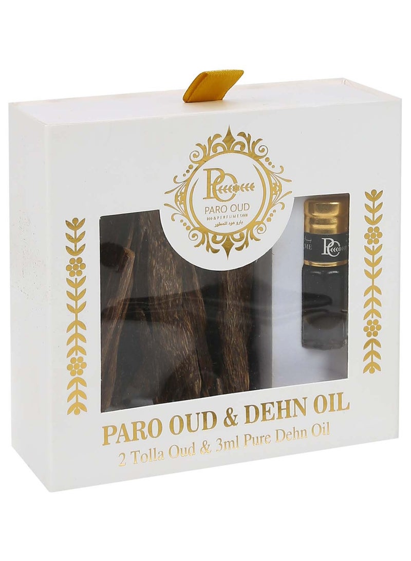 بارود عرض على البوكس الابيض المميز للعيد تولتين عود هندي موري منيبور و ربع توله دهن عود هندي - Image 2