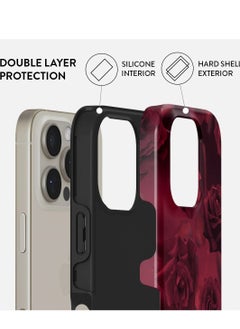 BURGA Luxury Styled Rose iPhone 16  Pro Case Compatible with Double Layer Silicone Protective Case Femme Fatale  - Image 2