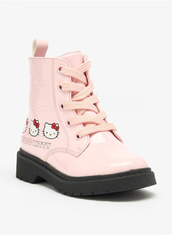 Hello Kitty Girls Print Ankle Boots With Zip Closure  - Image 1