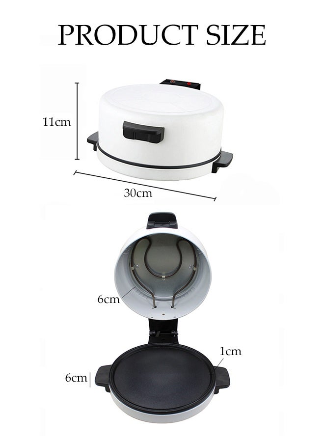 DUNISO Arabic Bread Maker Multifunctional Electric Pizza Oven 2000w Double-Sided Nonstick Indoor Baking Plate with Anti-scalding Handle Adjustable Temperature Control HouseholdThick Die Cast Baking Plate for Pizza Steak Arabic Bread 30CM - Image 4