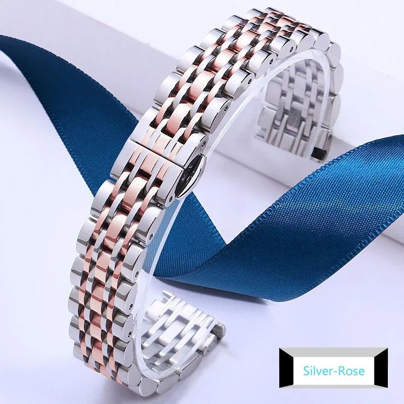 Bluejw 10 12 14 16 18 20 22mm Butterfly Buckle Solid 316 Stainless Steel Watch Band Bracelet - Premium Replacement Strap - Image 1