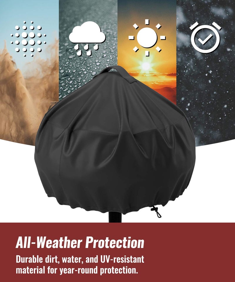 NUPICK Grill Cover for George Foreman 15-Serving GGR50B, GFO3320, GFO240 Electric Grill, Easy Take Off Handle Design, All Weather Resistant Small Round Grill Cover - Image 5