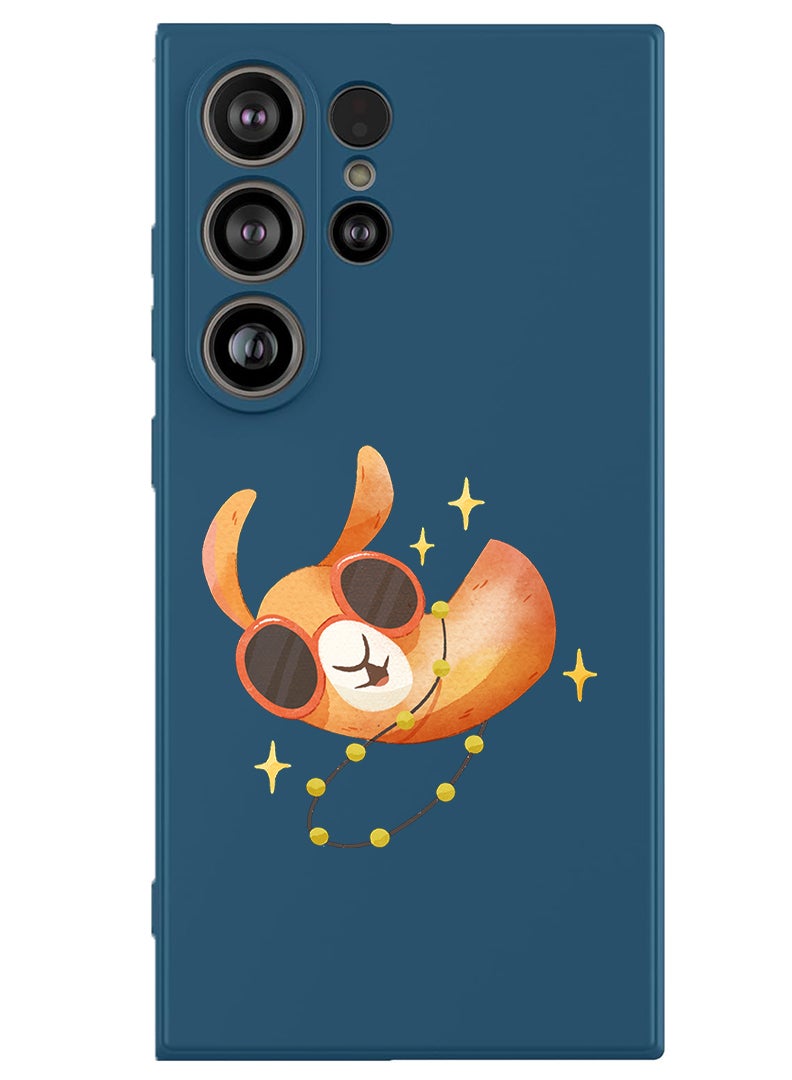 Theodor Protective Slim Fit Case Liquid Silicone Cover with Full Body Protection Anti-Scratch Shockproof Case For Samsung Galaxy S25 Ultra (Blue) - Camel wearing goggles - Image 1