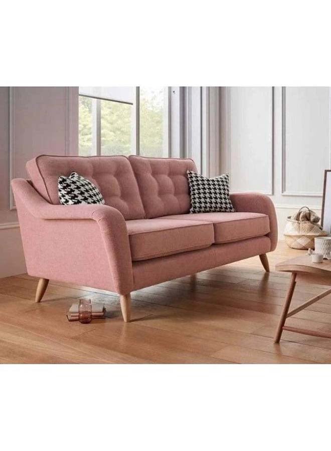 Chic Comfort in Pink: 2-Seater Linen Sofa By Alhome 230x85 cm