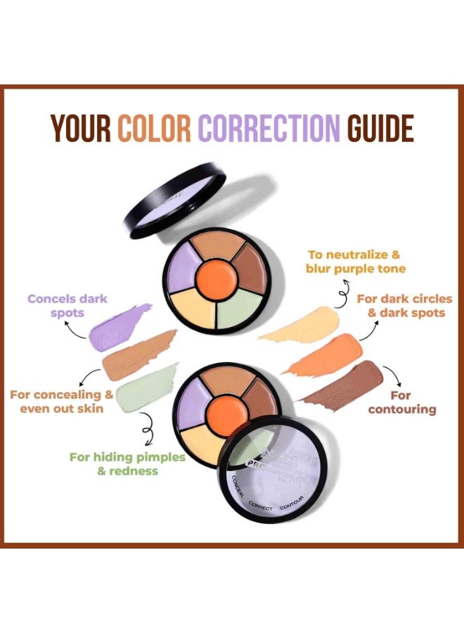 INSIGHT Pro Concealer Palette – Shade Concealer | Makeup Wheel for Face | Satin–Matte Finish | 3-in-1 Conceal, Contour & Correct | Waterproof | Full Coverage | 15gm - Image 3