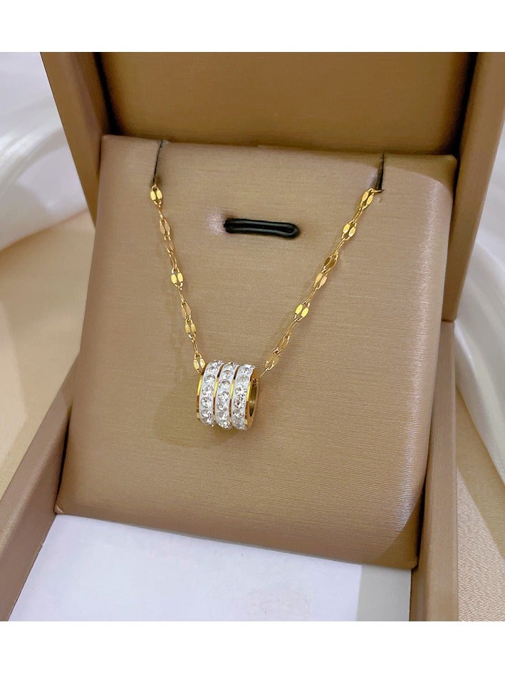 Sparkling Circlet Pendant Necklace , Gold Plated Fashion Jewelry Dress Accessories - Image 1