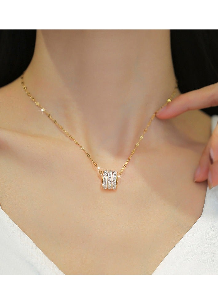 Sparkling Circlet Pendant Necklace , Gold Plated Fashion Jewelry Dress Accessories - Image 2