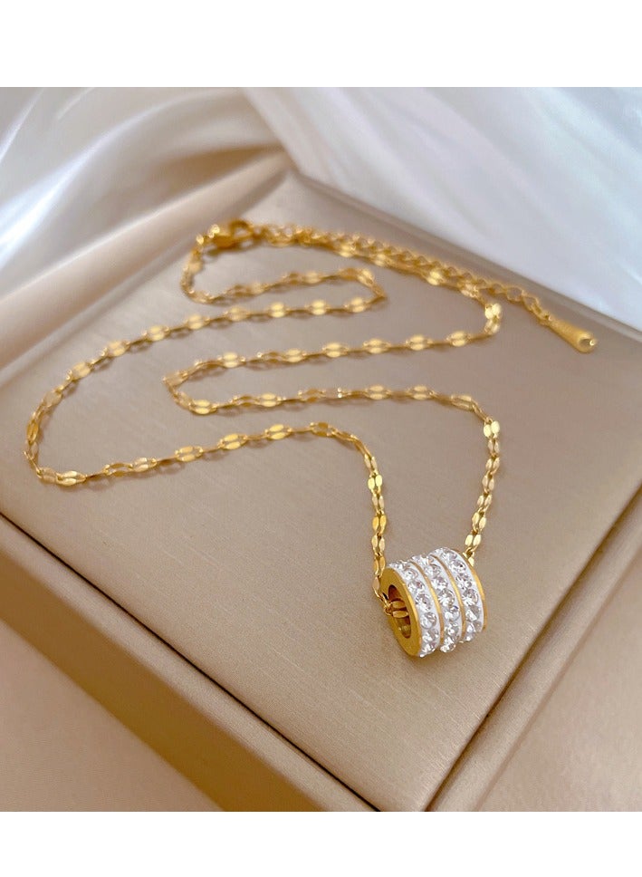 Sparkling Circlet Pendant Necklace , Gold Plated Fashion Jewelry Dress Accessories - Image 3