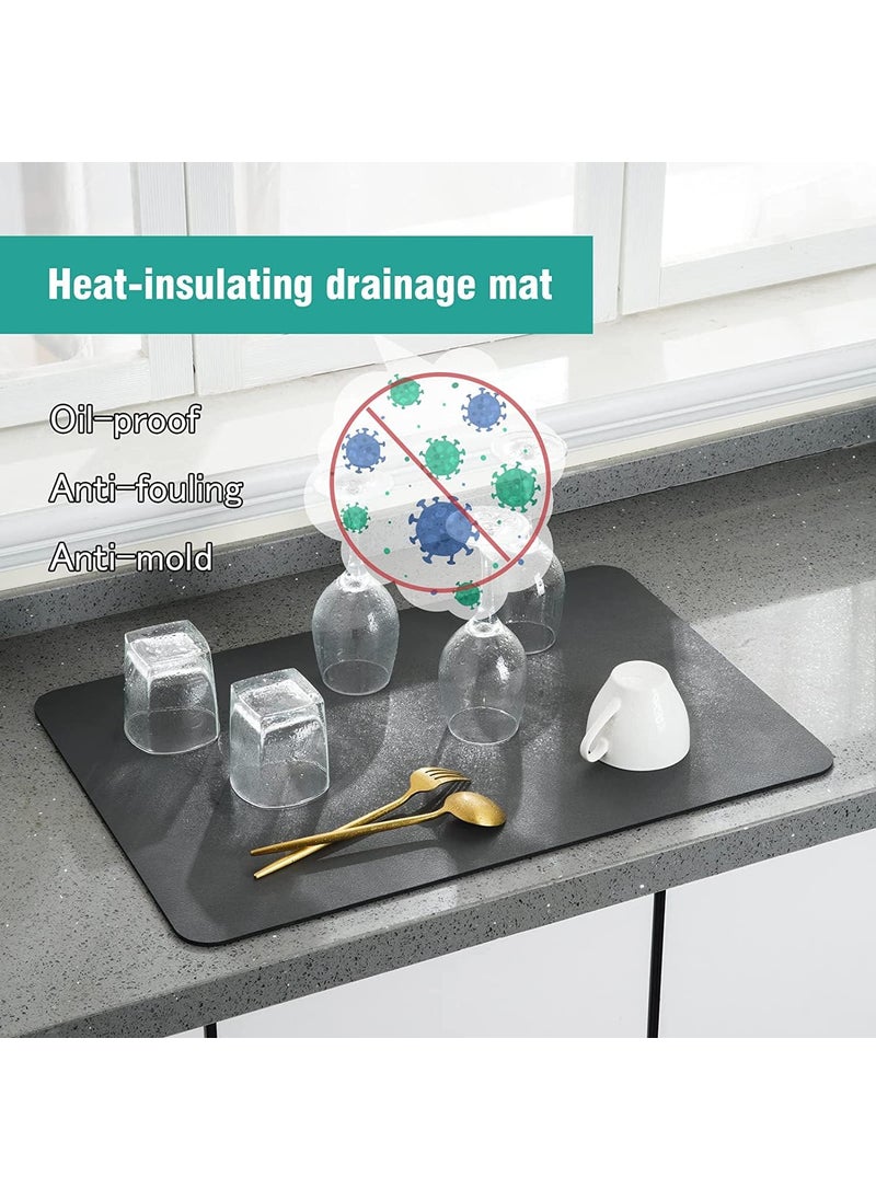 BHRAKUTI BHRAKUTI Dish Draining Mat Super Absorbent Kitchen Sink Drainer Quick Dry AntiSlip Mat for Kitchen Counter Multi Color  - Image 4