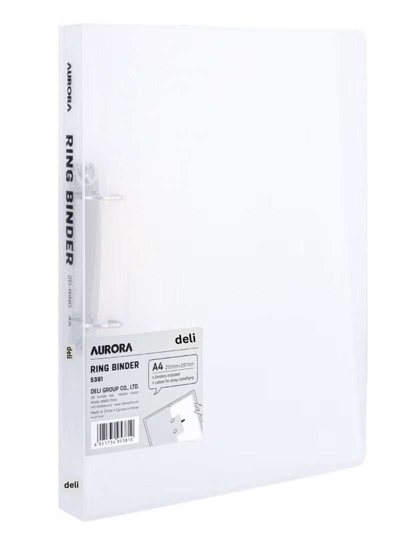 Deli Double Ring File Folder Transparent - Image 1