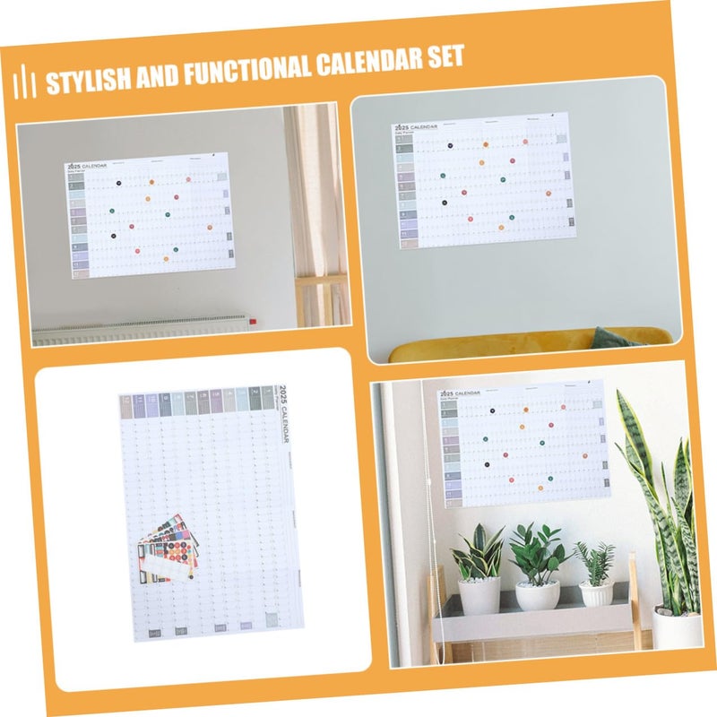 2025 Wall Planner Set 2 Large Monthly Hanging Calendars For Home Office Schedule Planning - Image 4
