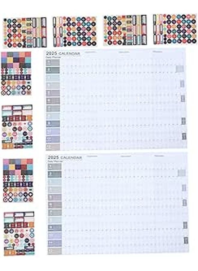 2025 Wall Planner Set 2 Large Monthly Hanging Calendars For Home Office Schedule Planning - Image 1