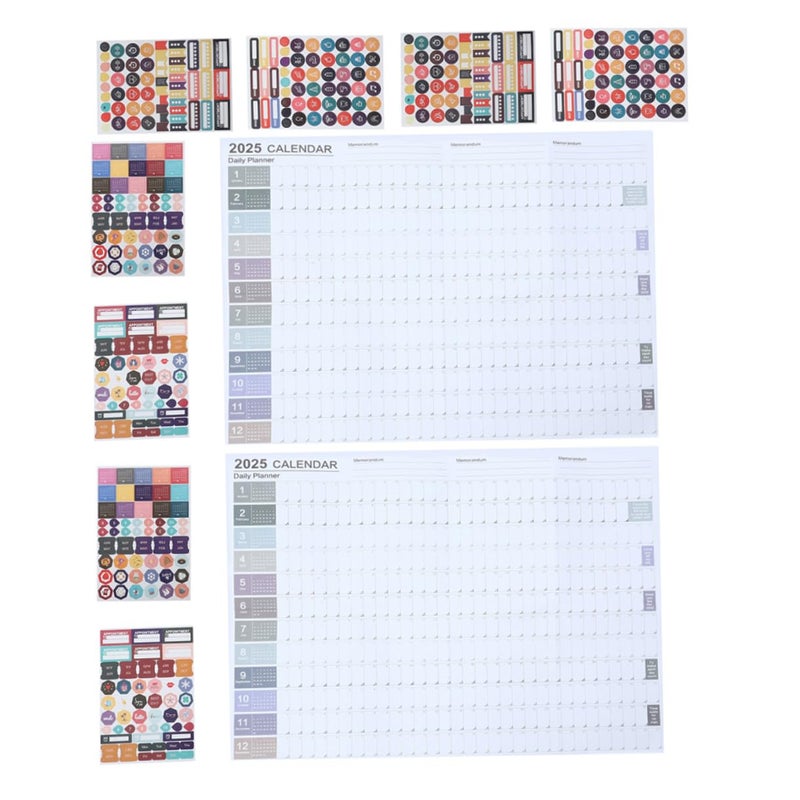2025 Wall Planner Set 2 Large Monthly Hanging Calendars For Home Office Schedule Planning - Image 2