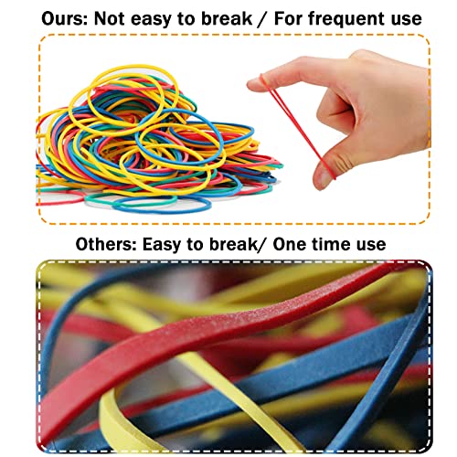 Anvin Rubber Band Ball 180 Around Rubber Bands 150g Elastics Colorful Bands Wrapping Bands Durable Bands for Stationery Document Organizing Stocking Fillers(Assorted Colors in Blue Green Red Yellow) - Image 4