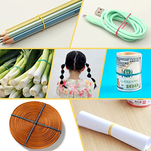 Anvin Rubber Band Ball 180 Around Rubber Bands 150g Elastics Colorful Bands Wrapping Bands Durable Bands for Stationery Document Organizing Stocking Fillers(Assorted Colors in Blue Green Red Yellow) - Image 5