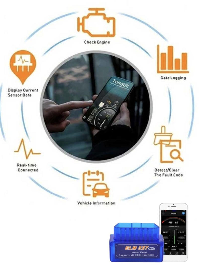أداة كمبيوتر فحص السيارات وعمل اختبار OBD2 دون الحاجة لخبير السيارات لكشف الأخطاء ومسح علامة الماكينة