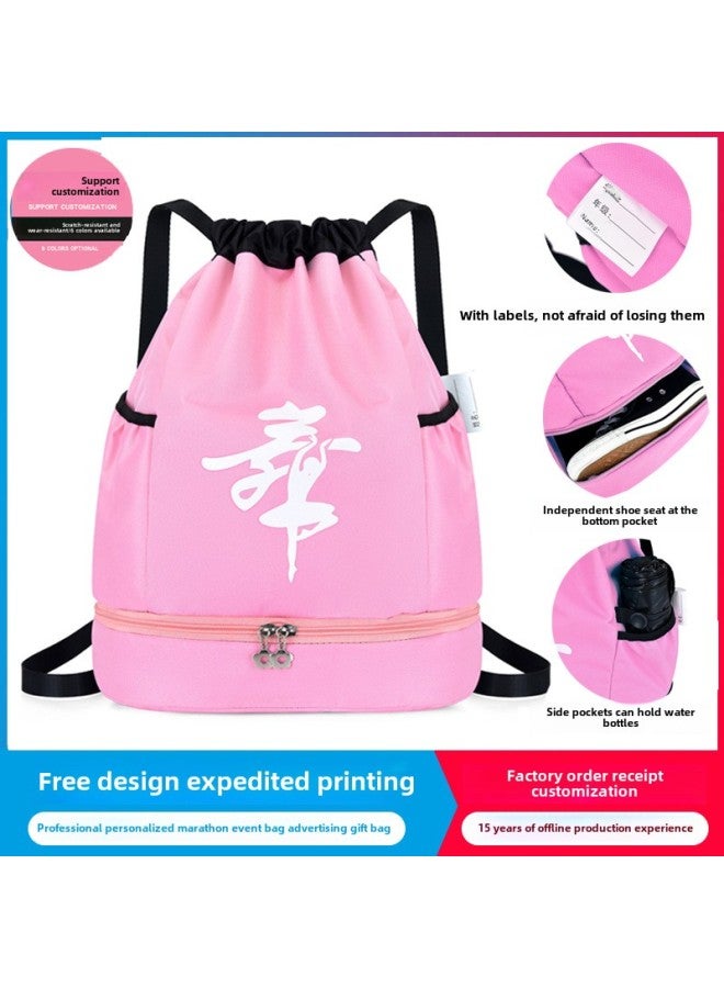 Spot Children's Dance Bag Fashion Dance Backpack Women's Ballet Bag Student Shoulder Bag Custom Printed Logo-Color:Blank Dance Pack Pink - Image 2