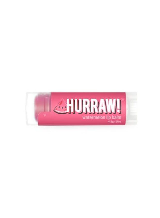 Hurraw! Hurraw Watermelon Lip Balm Organic Certified Vegan Cruelty and Gluten Free NonGMO 100 Natural Ingredients Bee Shea Soy and Palm Free Made in USA - Image 1