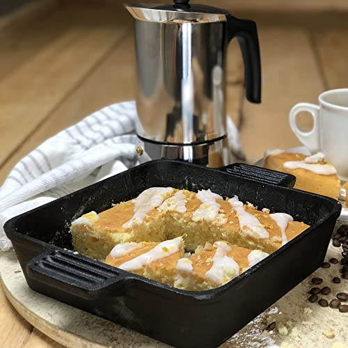 Bayou Classic 7472 8-in Cast Iron Square Cake Pan Ideal For Baking Cornbread Biscuits Cobbler and Deep Dish Pizza - Image 4
