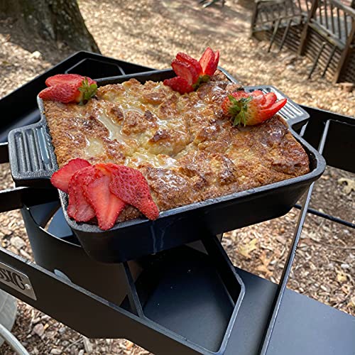 Bayou Classic 7472 8-in Cast Iron Square Cake Pan Ideal For Baking Cornbread Biscuits Cobbler and Deep Dish Pizza - Image 2