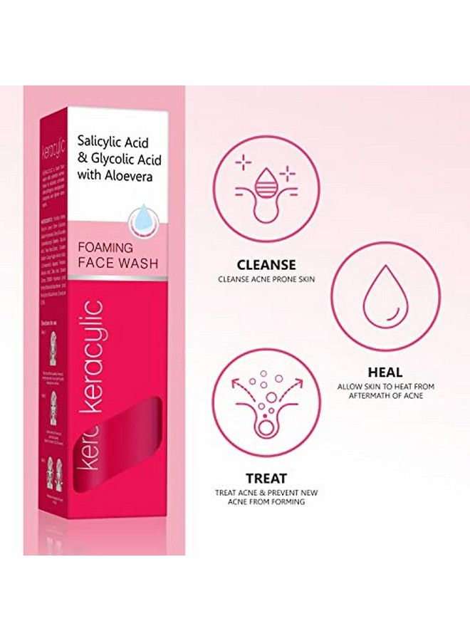 Leeford Keracylic Foaming Facewash Pack Of 1 With 1% Salicylic Acid Glycolic Acid And Aloevera For Acne Free Skin For Men & Women | (60 Ml ) - Image 3