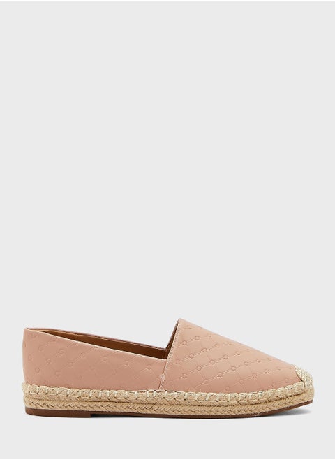 Circle Criss Cross Pattern Flat Espadrille
