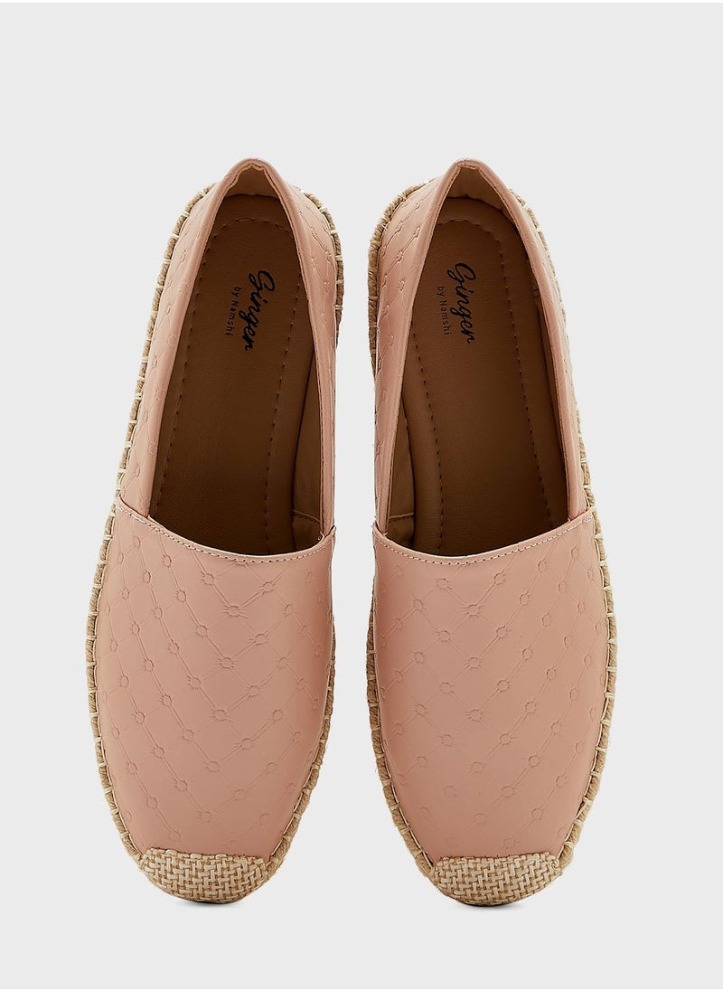Ginger - Circle Criss Cross Pattern Flat Espadrille - Image 1