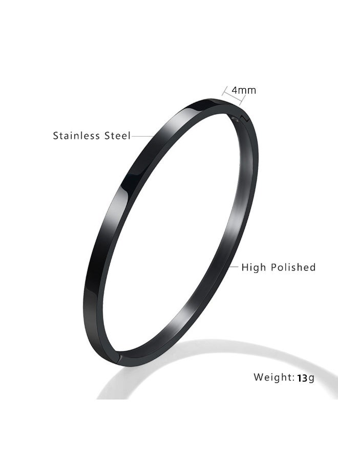 AMETOER Unisex Electroplated Stainless Steel Bracelet - High-Quality Colorfast Jewelry with Glossy Finish, 6mm Width - Image 4