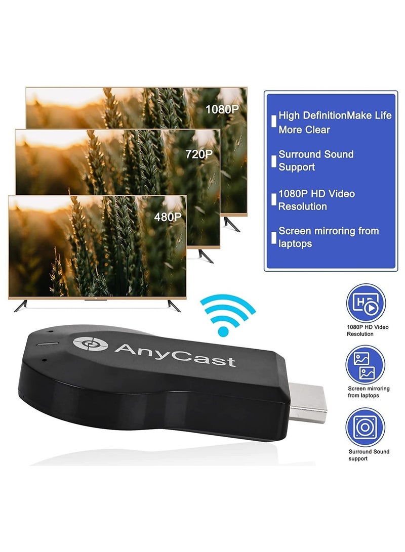 Anycast HDMI Wireless Display Adapter - WiFi 1080P Mobile Screen Mirroring Receiver Dongle to TV/Projector Receiver Support Windows Android Mac iOS - Image 2