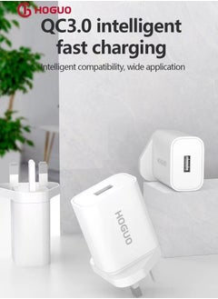 HOGUO Power Charger 18W USB Port QC 3.0 Output White  - Image 2
