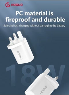 HOGUO Power Charger 18W USB Port QC 3.0 Output White  - Image 4