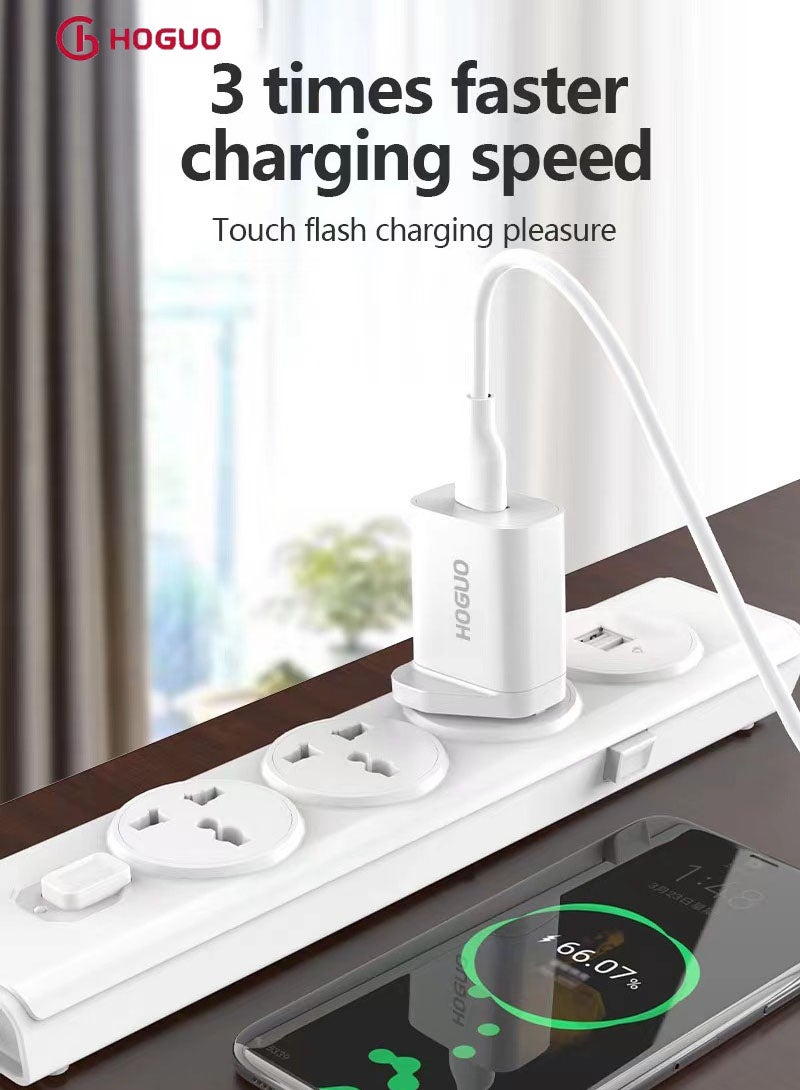 HOGUO شاحن طاقة 18 وات منفذ USB مخرج QC 3.0 أبيض - Image 3
