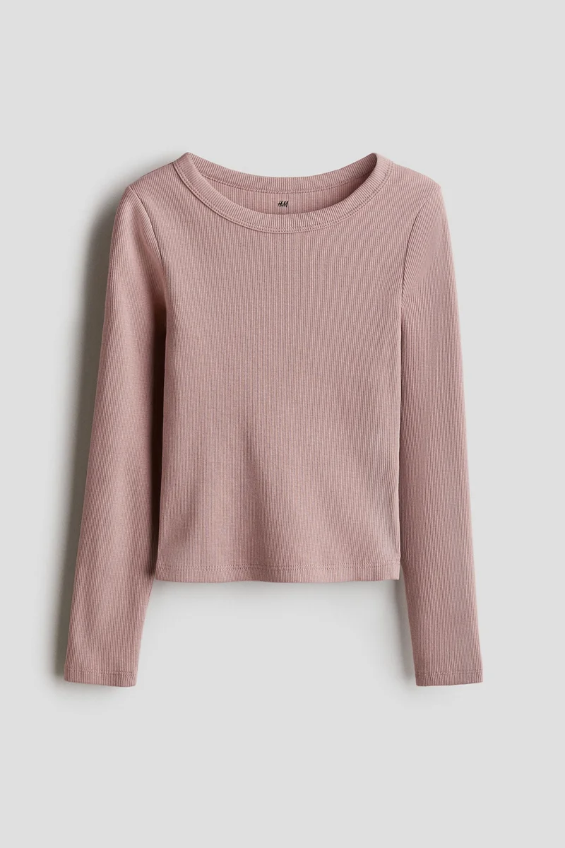 H&M Ribbed cotton jersey top