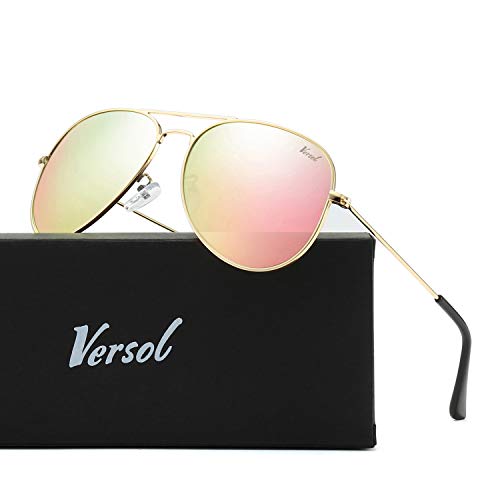 Versol Aviator Sunglasses for Men Women, Polarized Mirrored UV400 Lenses, Lightweight, Stylish & Classic for Driving & Outdoors - Image 2