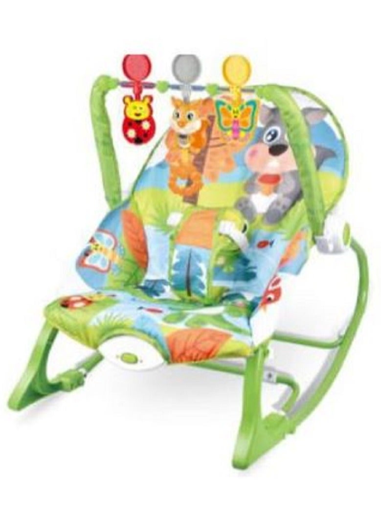 إيه جي دي كرسي هزاز استرخاء للأطفال الرضّع وحديثي المشي باهتزاز مهدئ وحزام أمام بـ 3 نقاط قابل للتعديل من عمر أيام فما فوق