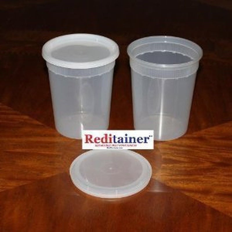 Reditainer 50Pack 32Ounce Deli Food Storage Containers with Lids
