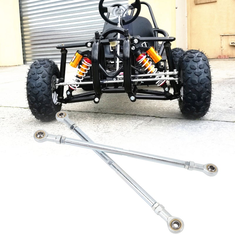1 Pair 295mm 8mm Steering Tie Rod Kit Steel Alloy High Strength Long Lasting for Go Kart ATV Racing Cart - Image 1