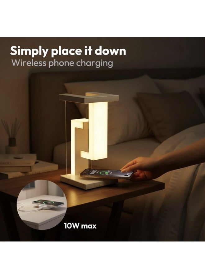Arabayt Floating Magnetic Levitation Table Lamp with 10W Wireless Charger, Creative LED Night Light for Bedroom, Living Room & Office, Modern Home Decor Desk Lamp Gift - Image 3