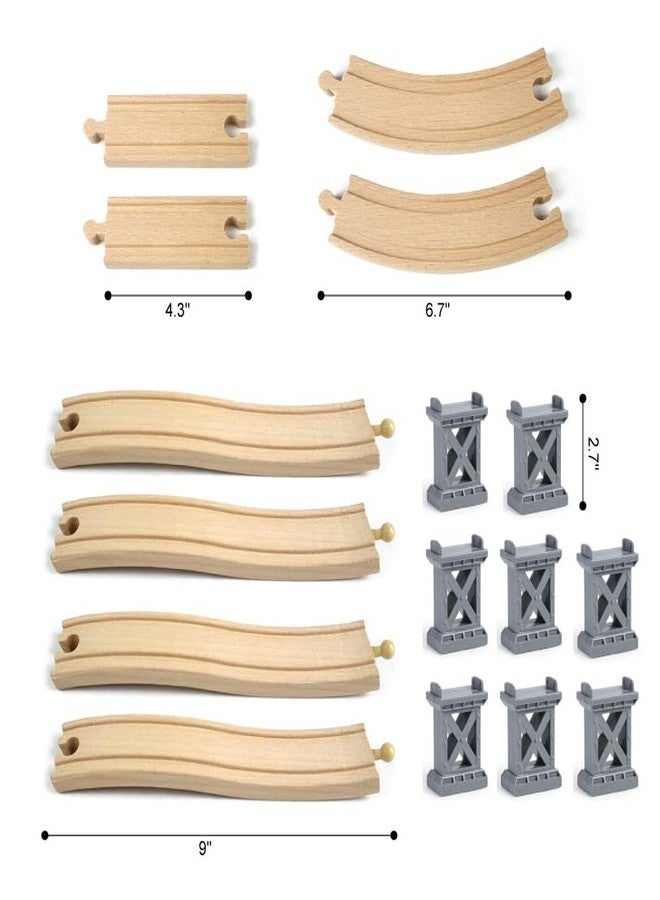 OrgMemory Wooden Train Bridges, Viaduct Bridge, Wooden Train Track Accessories, Wooden Train Track, Train Tracks Compatible with All Major Brands, Wooden Toys for Girls & Boys - Image 2